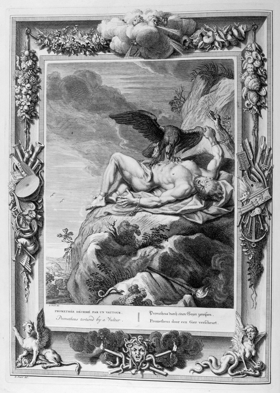 Prométheus pohlcený orlem (rytina) od Bernard Picart