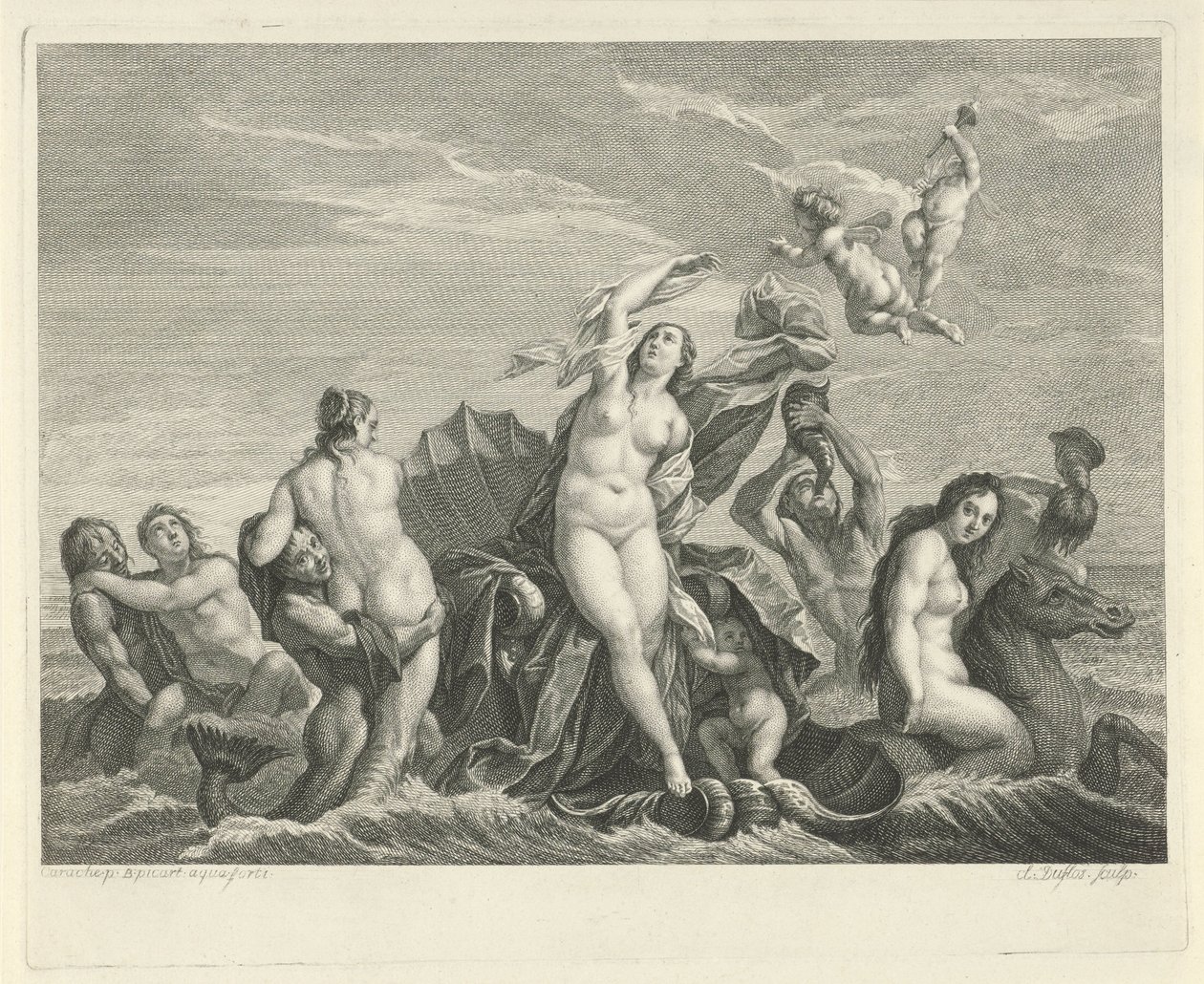 Triomf van Galatea od Bernard Picart
