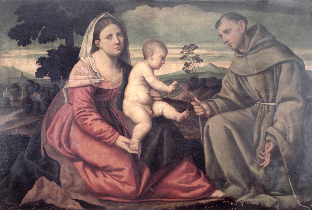 Madona s dítětem se sv. Františkem, kolem roku 1540 (panel) od Bernardino Licinio