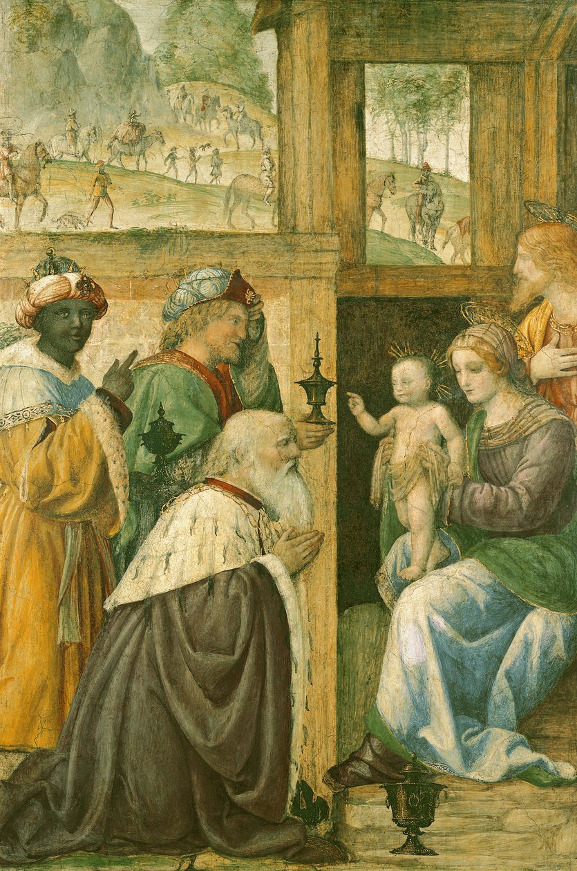 Klanění tří králů od Bernardino Luini