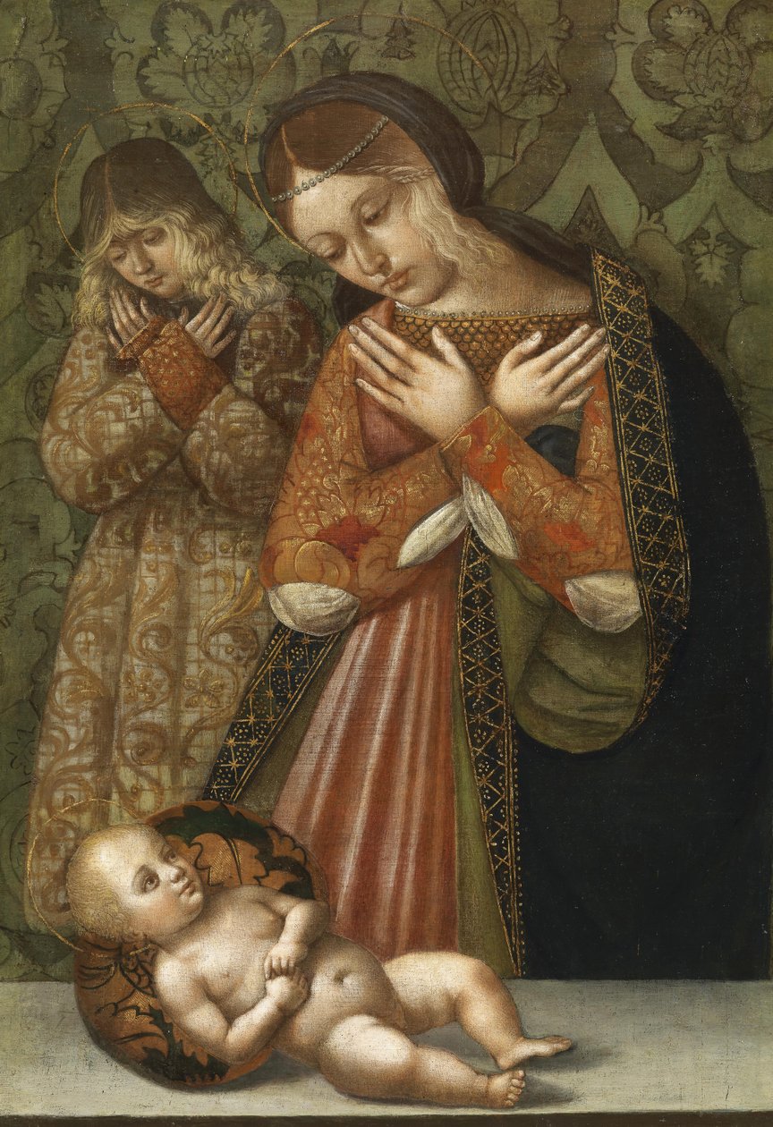 Marie a anděl zbožňující dítě od Bernardino di Bosio Zaganelli