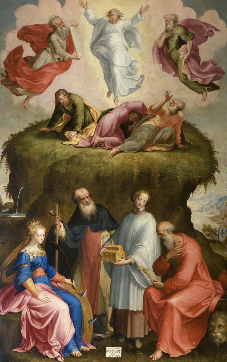 Proměnění a svatí, 1565 od Bernardino Campi