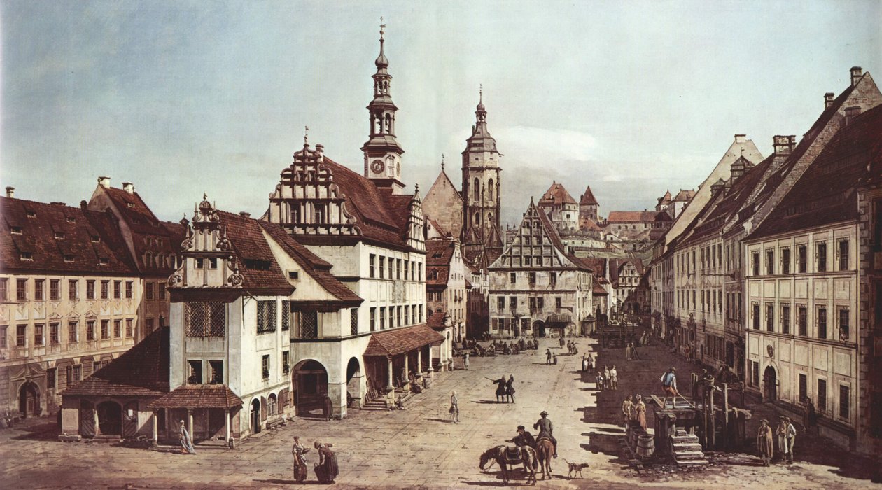 Tržní náměstí v Pirně od Bernardo Bellotto