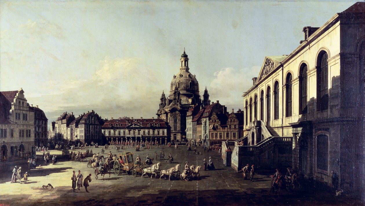 Neuer Marktplatz v Drážďanech, 1747 od Bernardo Bellotto