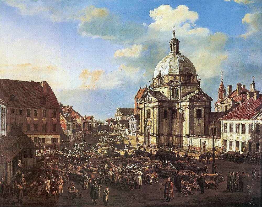 Novoměstské tržiště s kostelem sv. Kazimierze. od Bernardo Bellotto