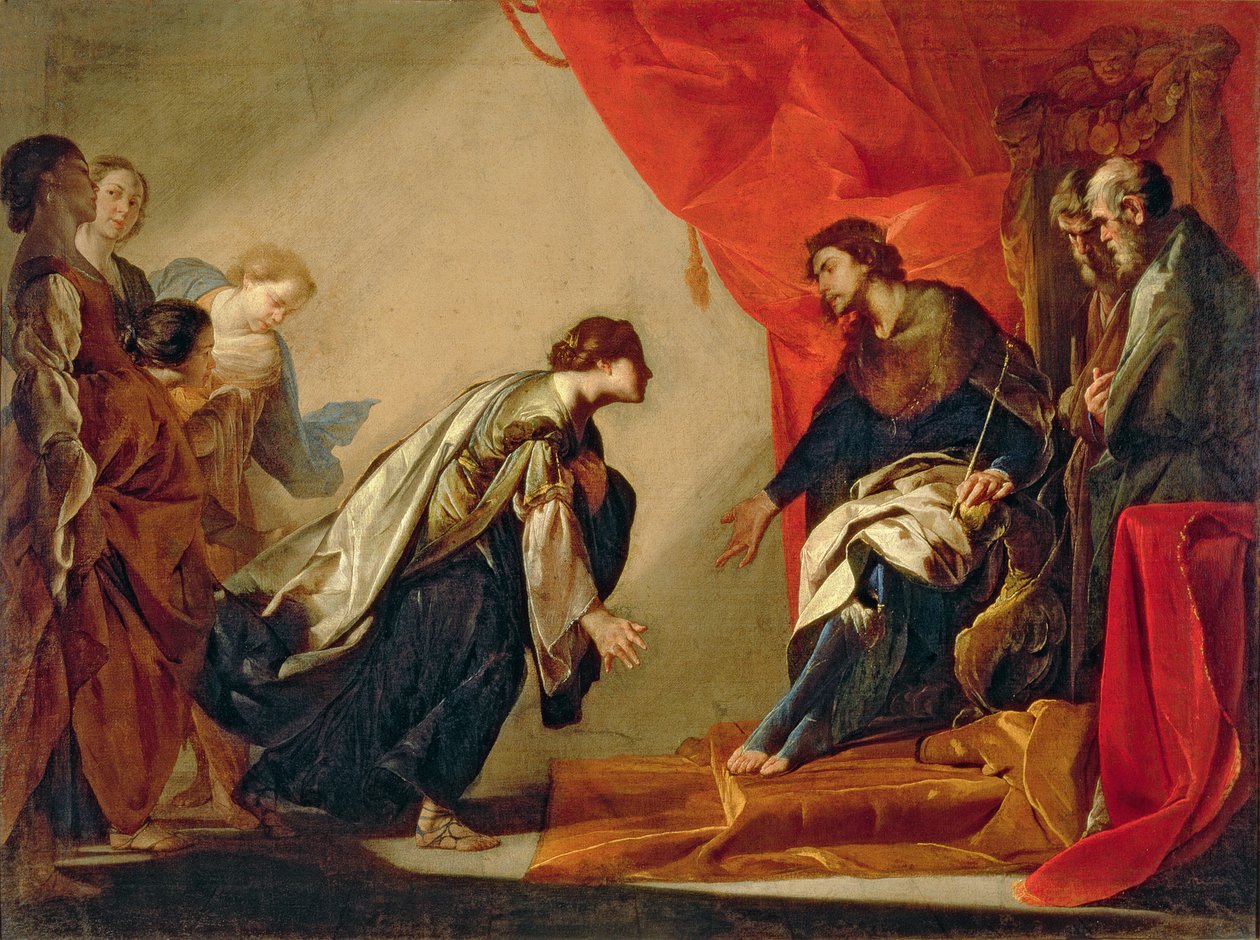 Ester před Ahasverem, kolem 1645-50 od Bernardo Cavallino