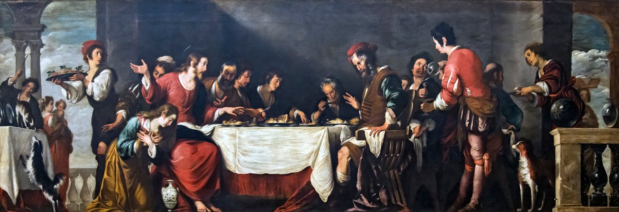 Banket v domě Simeone od Bernardo Strozzi
