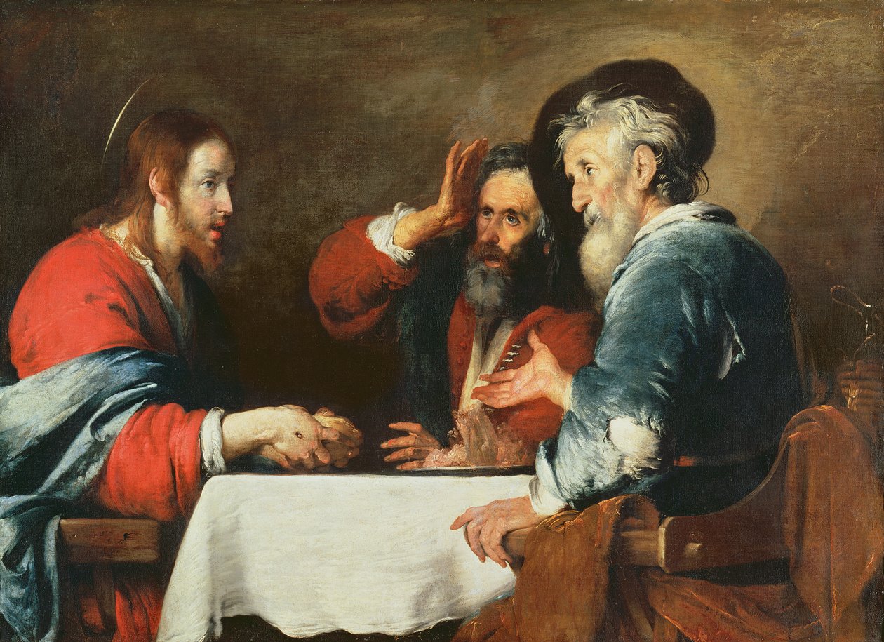 Večeře v Emauzích od Bernardo Strozzi