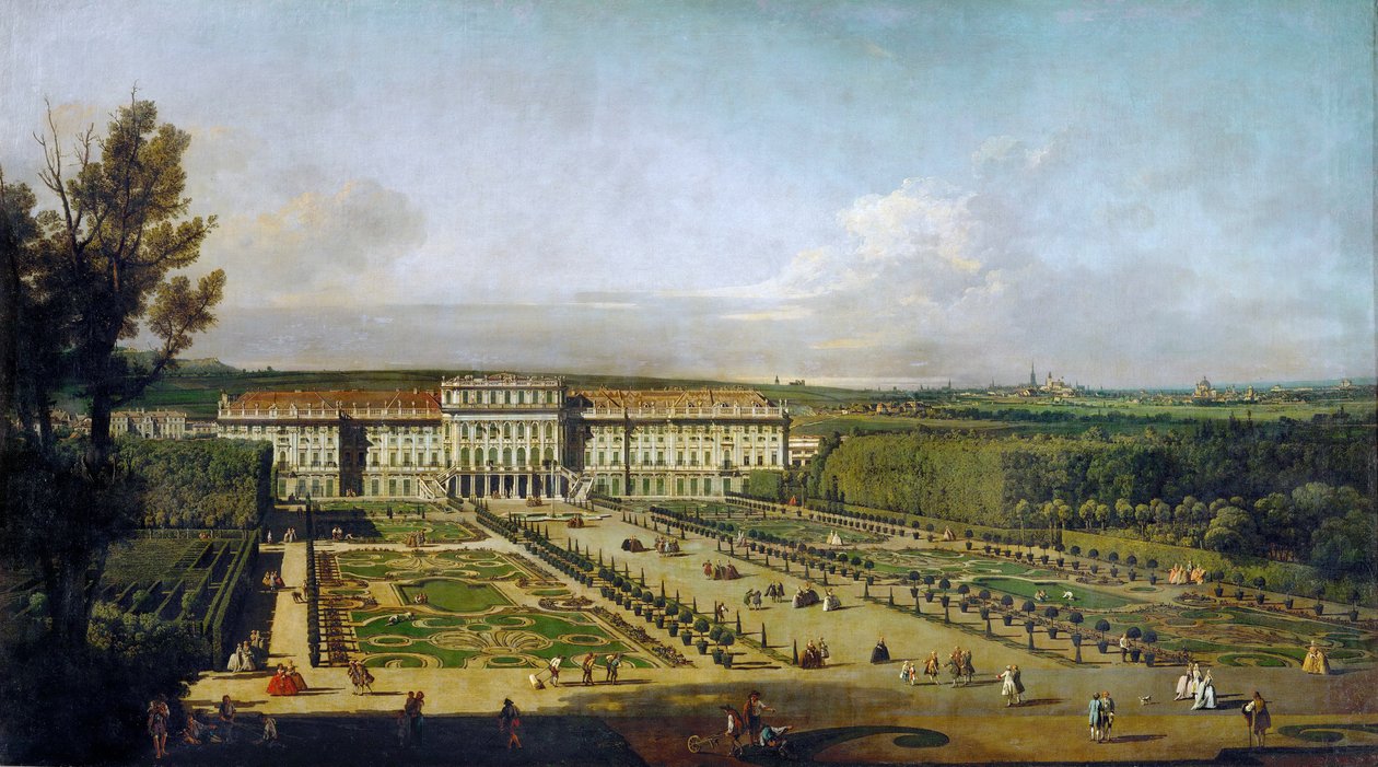 Císařský zámek Schönbrunn, zahradní průčelí. od Bernardo Bellotto