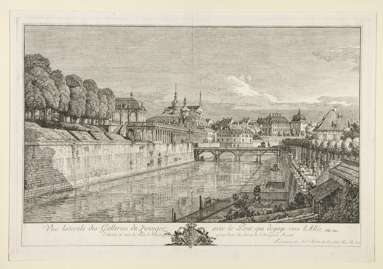 Pohled na Zwinger, Drážďany od Bernardo Bellotto