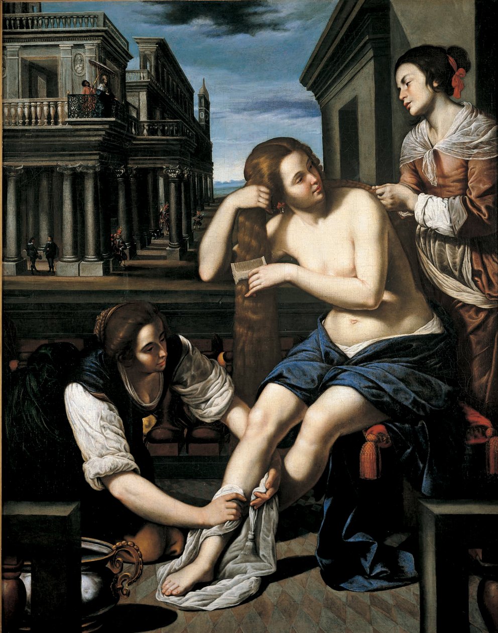 Bathsheba at Her Bath, cca 1637 od Bernardo Cavallino