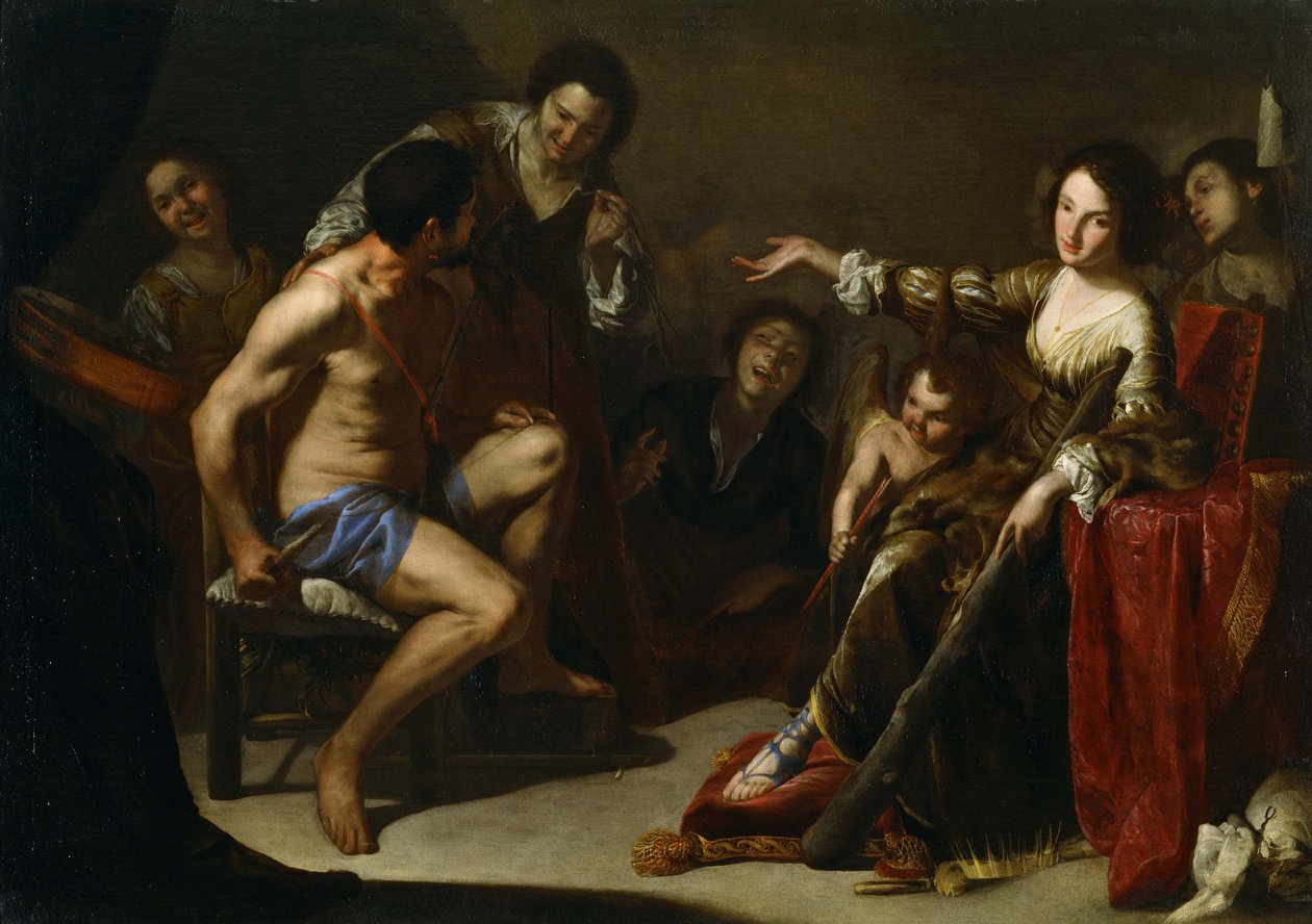 Hercules a Omphale, c. 1640 od Bernardo Cavallino