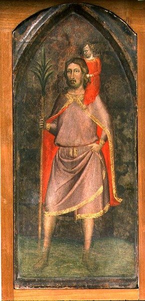 St. Christopher (tempera na panelu) od Bernardo Daddi