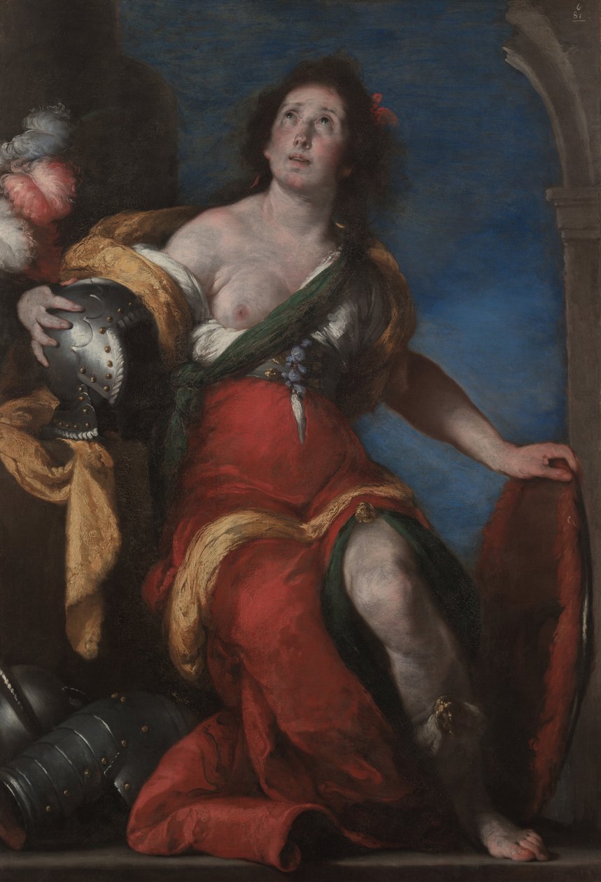 Alegorická figura, cca 1636 (olej na plátně) od Bernardo Strozzi