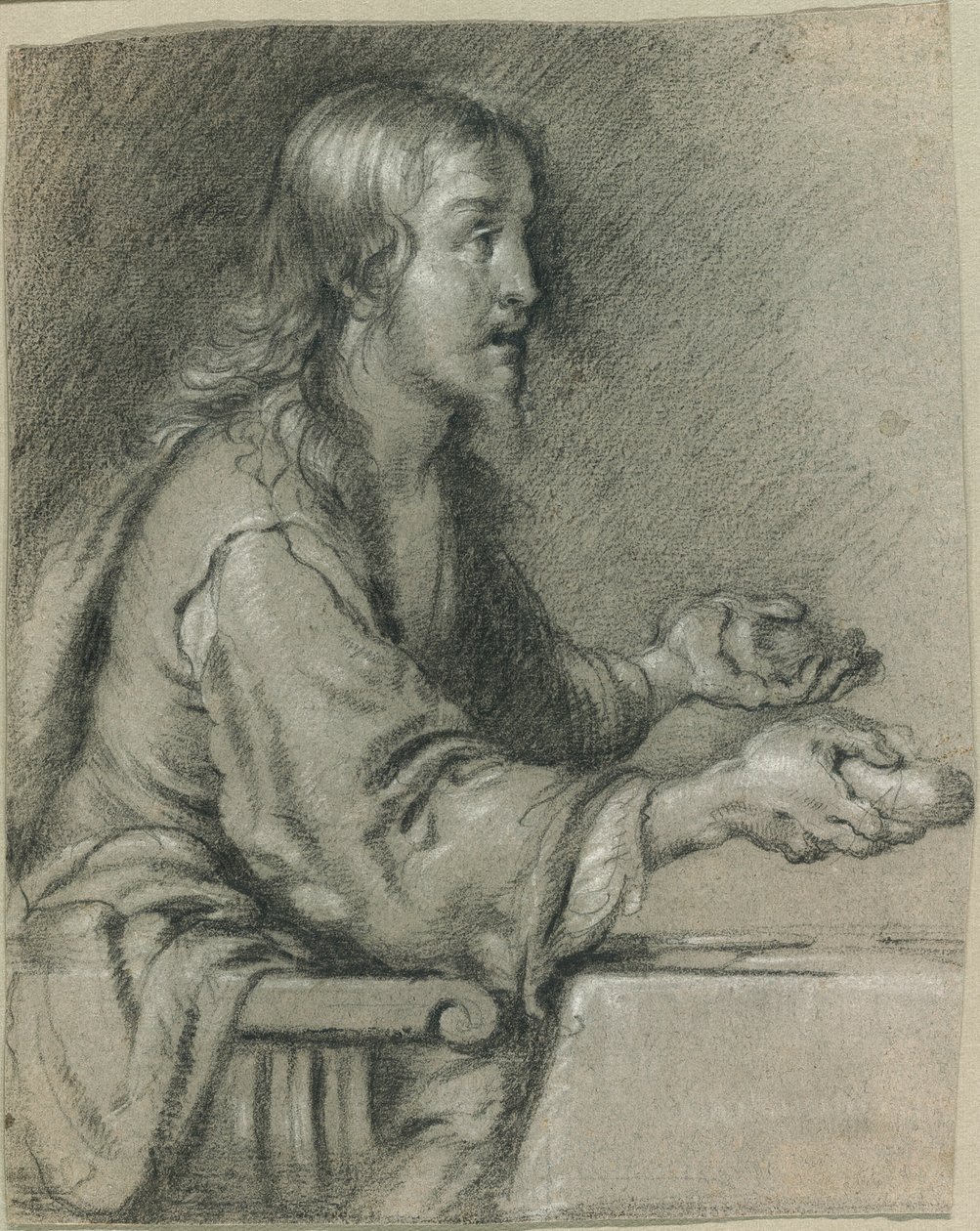 Kristus v Emauzích předkládá chléb od Bernardo Strozzi