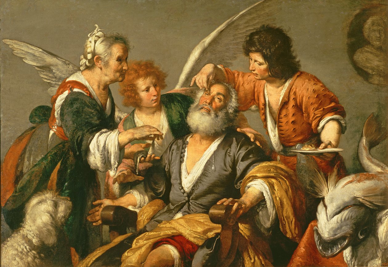 The Healing of Tobit, počátek 30. let 17. století od Bernardo Strozzi
