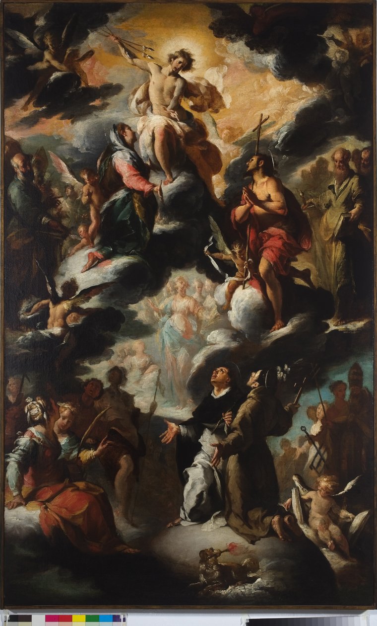 Vize svatého Dominika (nebe) od Bernardo Strozzi