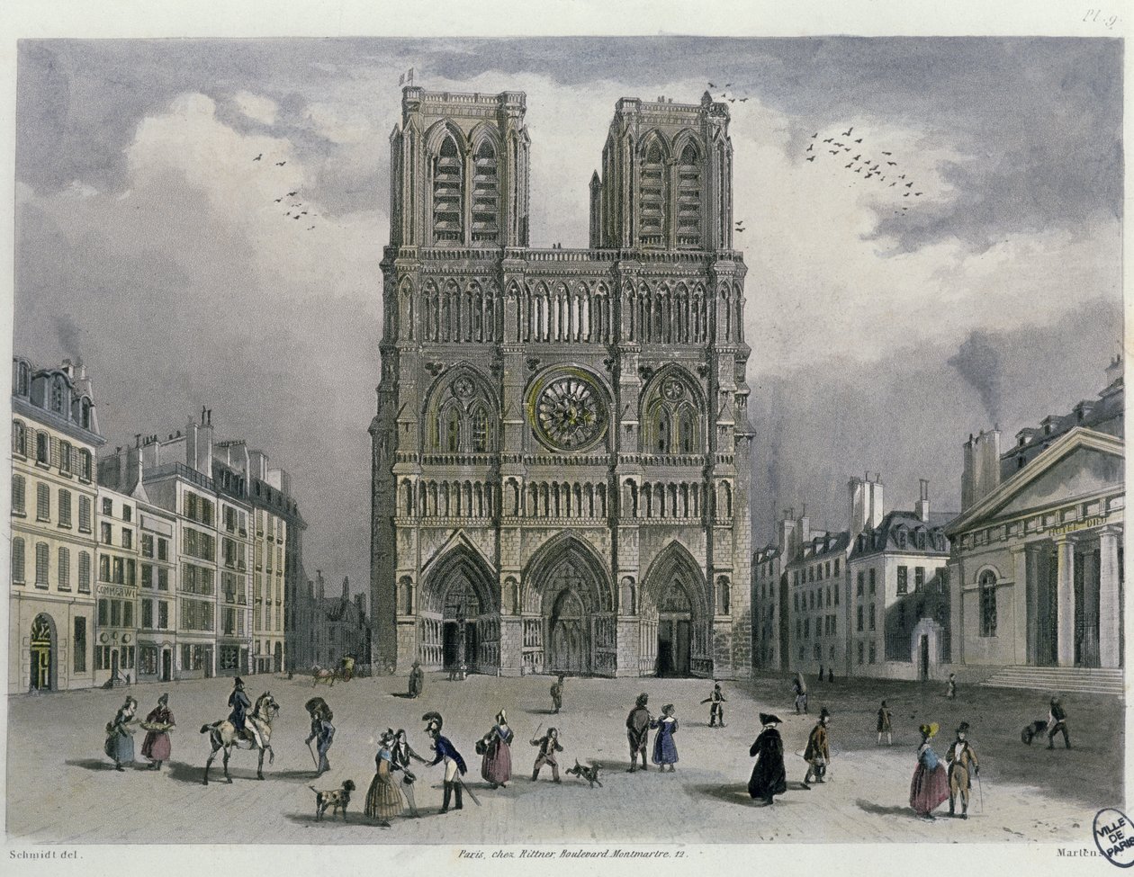 Katedrála Notre-Dame, 1832 od Bernhard Schmidt