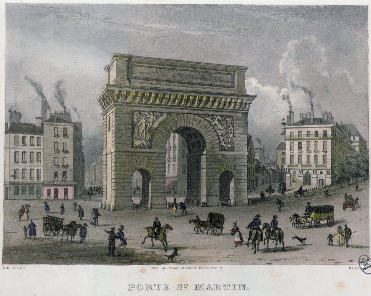 Porte St. Martin, 1832 od Bernhard Schmidt