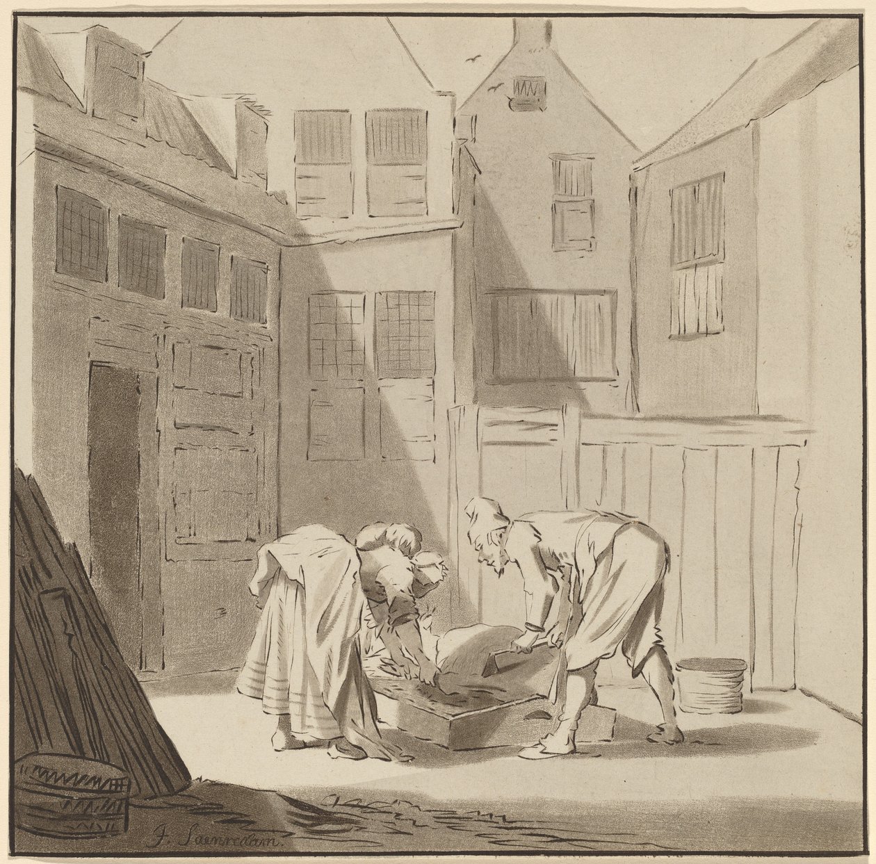 Hog Slaughterers, 1778, vydáno 1787. od Bernhard Schreuder