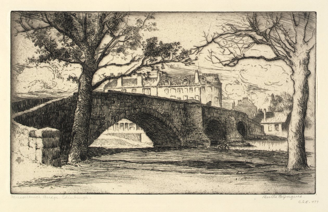 Musselburgh Bridge, Edinburgh od Bertha E. Jaques