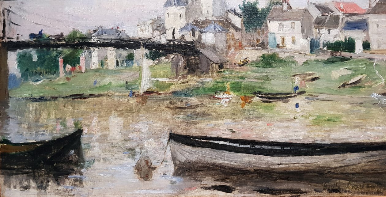 Lodě na řece Seině od Berthe Morisot
