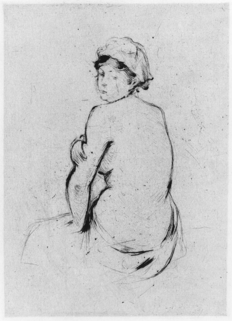 Ženský akt viděn zezadu, 1889 (suchá jehla) od Berthe Morisot