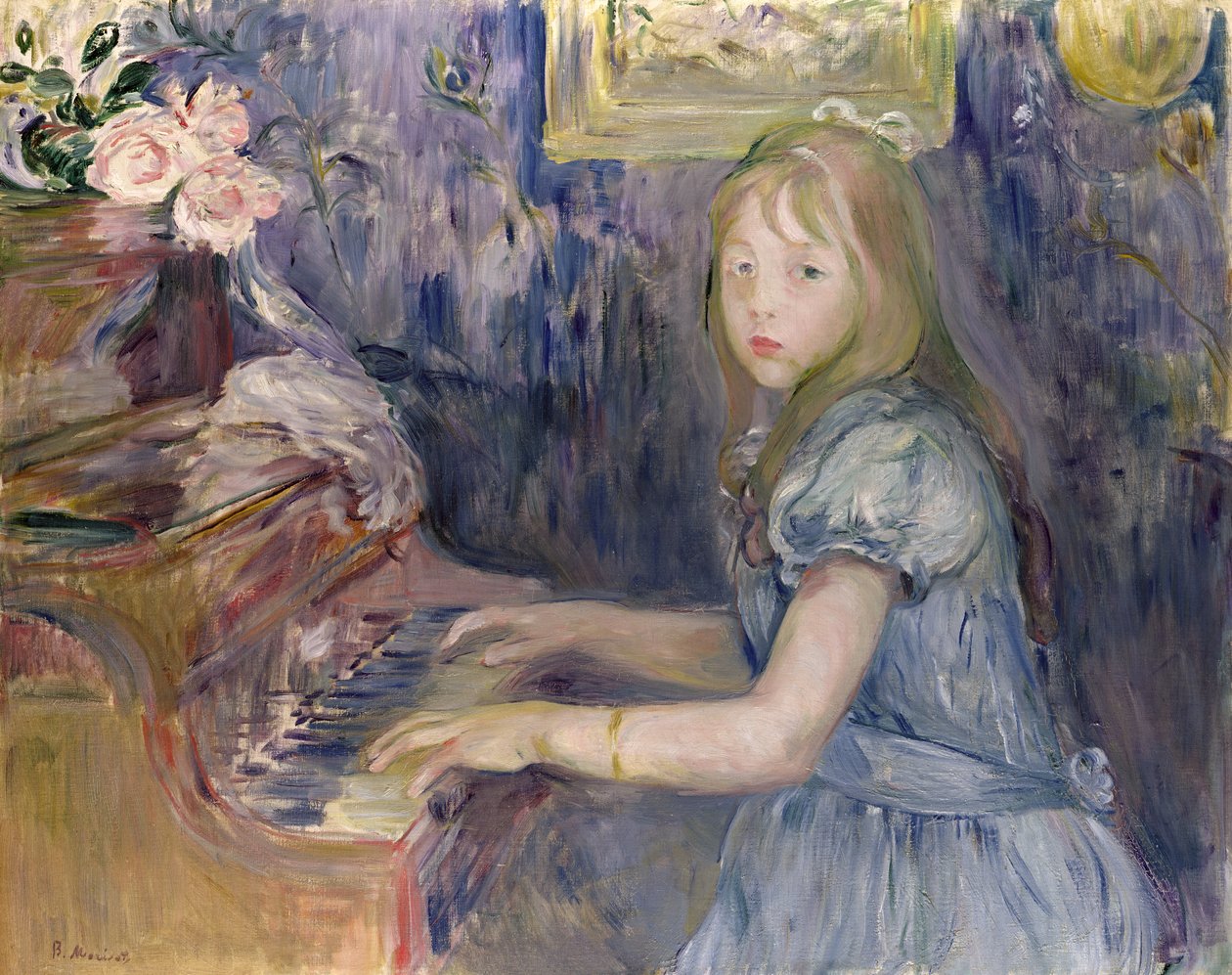 Lucie Leon u klavíru, 1892 od Berthe Morisot