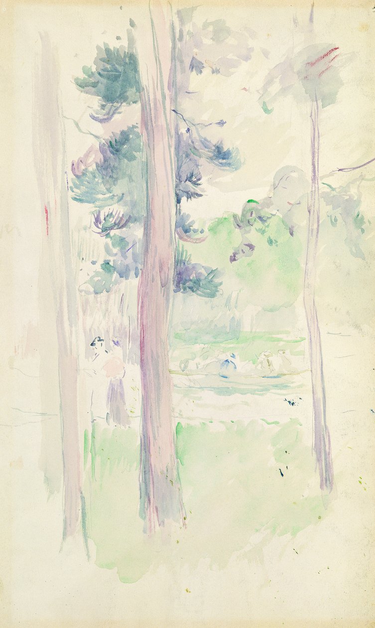 Borovice u jezera, 1893 od Berthe Morisot