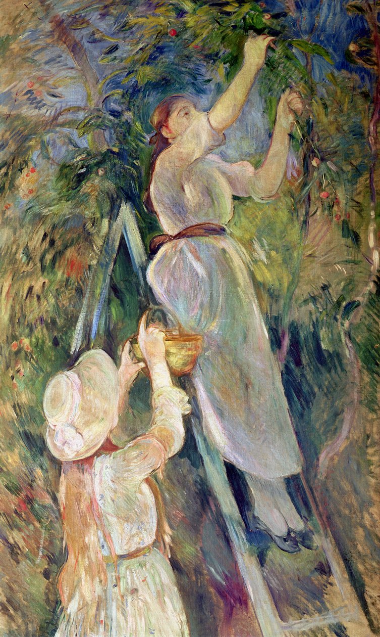 The Cherry Picker (pastel na papíře) od Berthe Morisot