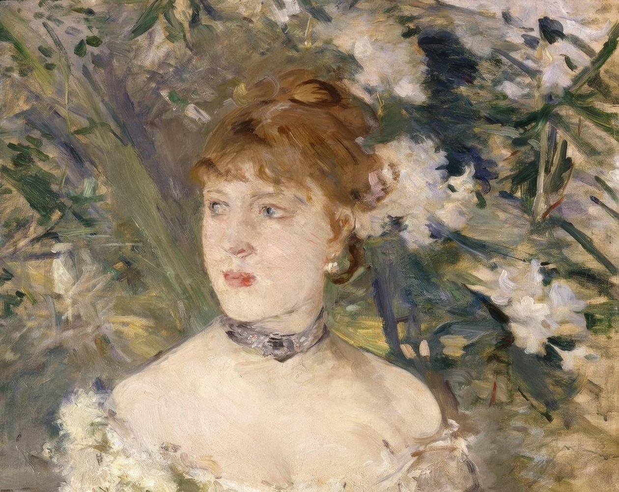 Mladá žena v plesových šatech od Berthe Morisot