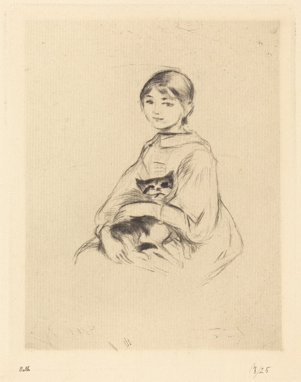 Holčička s kočkou od Berthe Morisot