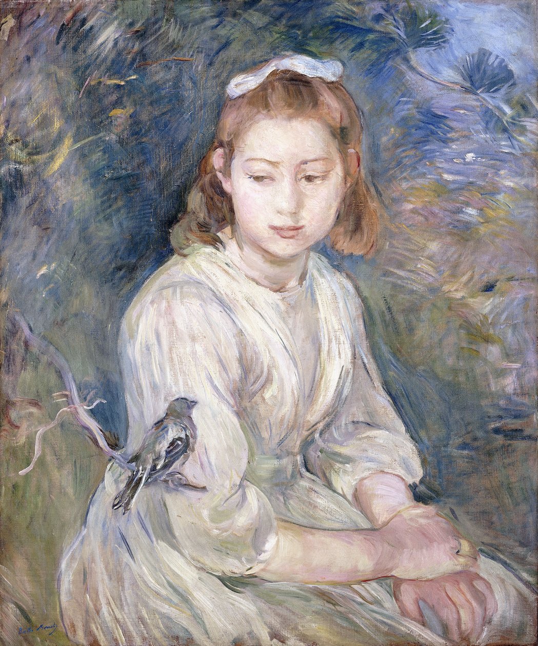 Holčička s ptákem, 1891 od Berthe Morisot