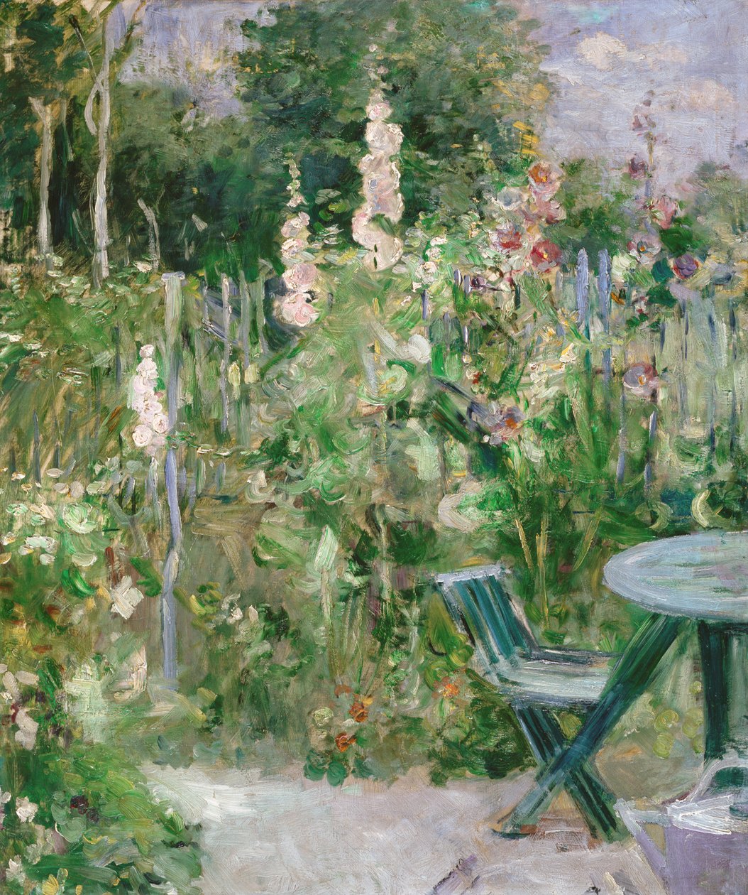 Roses Tremieres (Hollyhocks) od Berthe Morisot