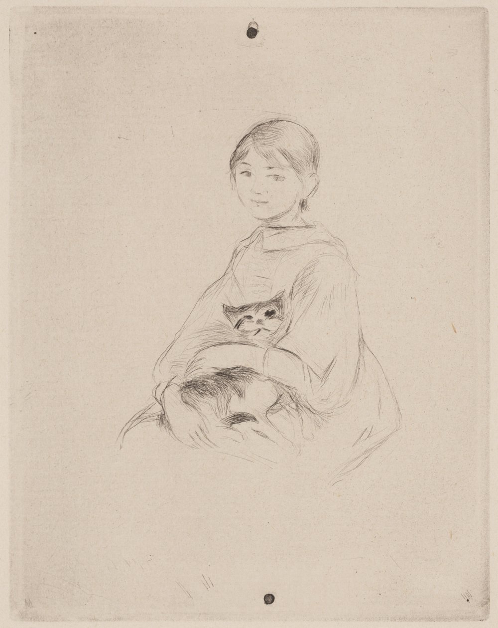 Mladá dívka s kočkou (Julie Manet) od Berthe Morisot