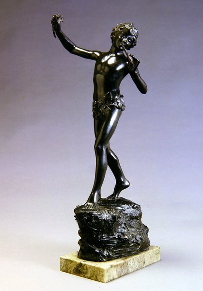 Pánev (patinovaný bronz a mramor) od Bertram Alfred Pegram