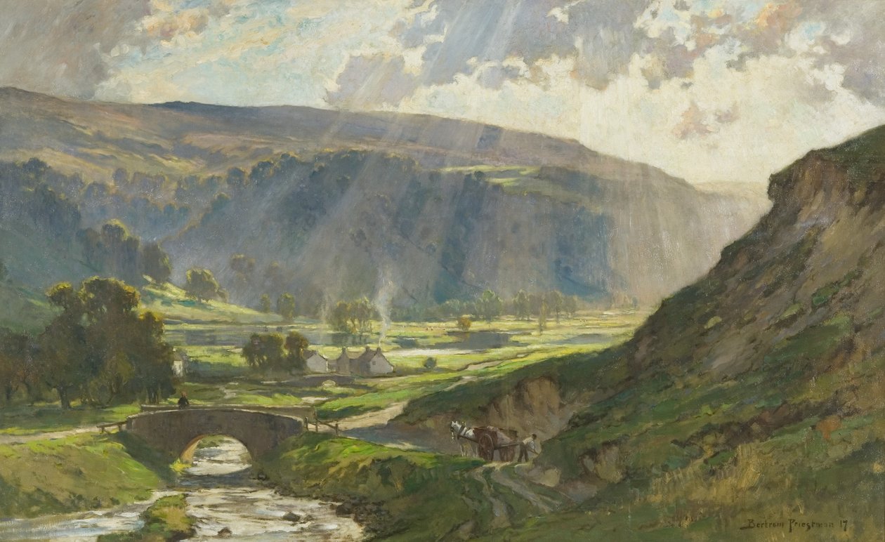 Sun-Veiled Hills of Wharfedale od Bertram Priestman