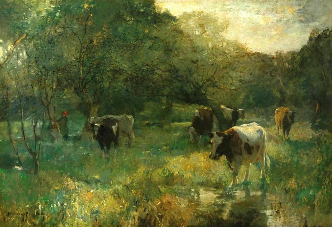 Údolní pastviny, Marsh Meadows od Bertram Priestman