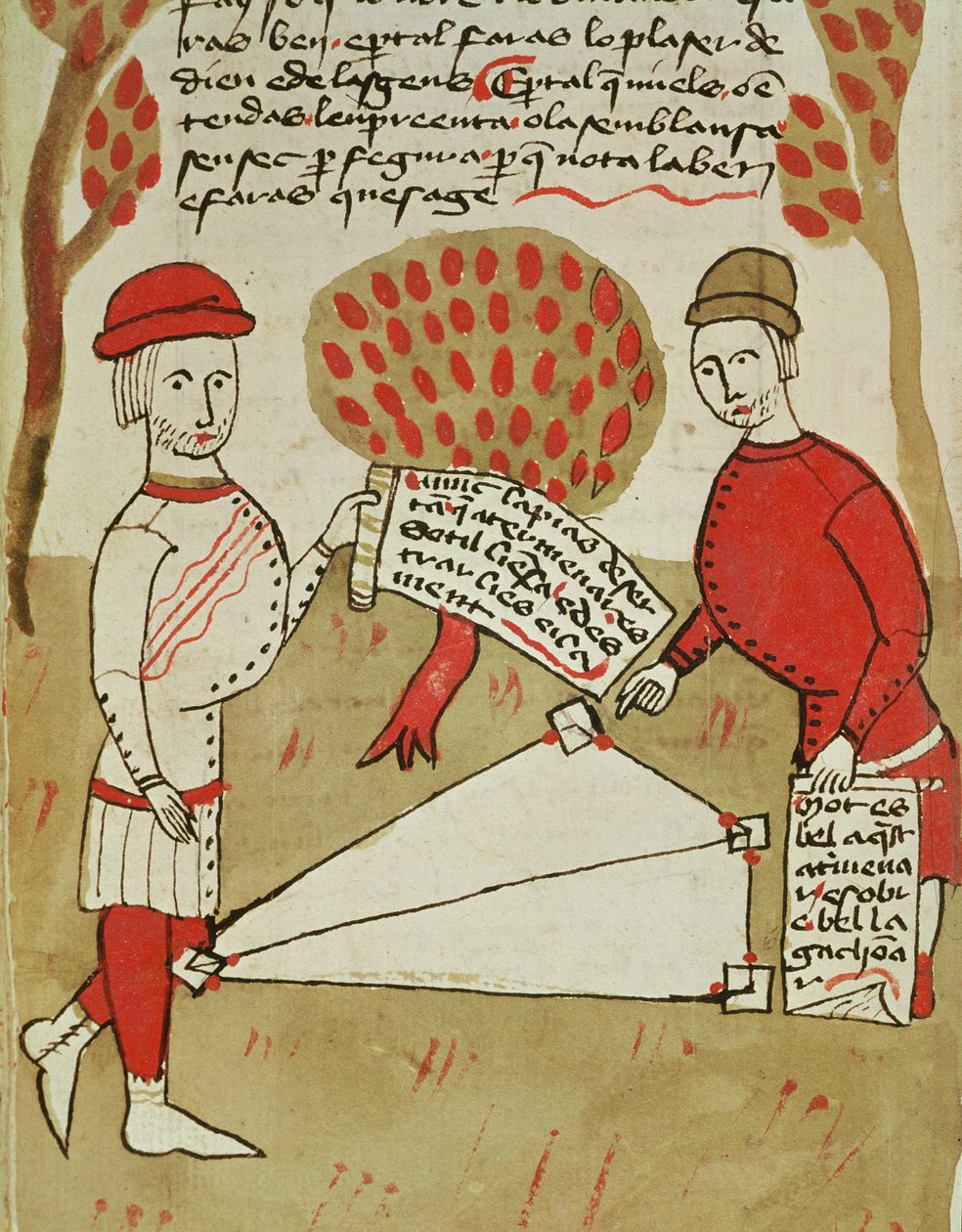 Ms 327 fol.226v Vymezení pozemků, z knihy "Traite d