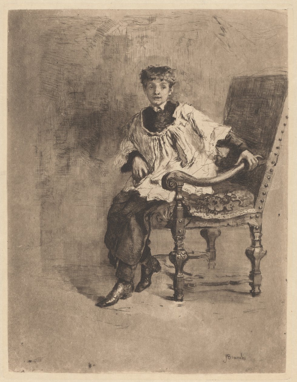 Sedící akolyta, c. 1872. od Bianchi Mose