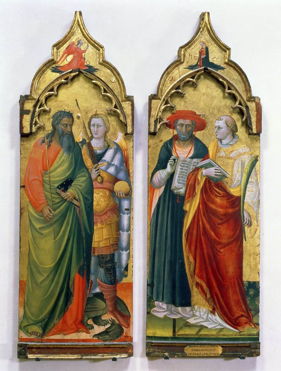 Svatý Ondřej, svatý Michael, svatý Jeroným a svatý Vavřinec (tempera na desce) od Bicci di Lorenzo