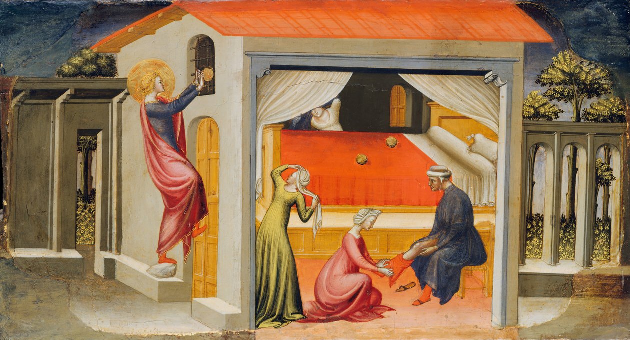 Svatý Mikuláš poskytující věna, 1433-35. od Bicci di Lorenzo