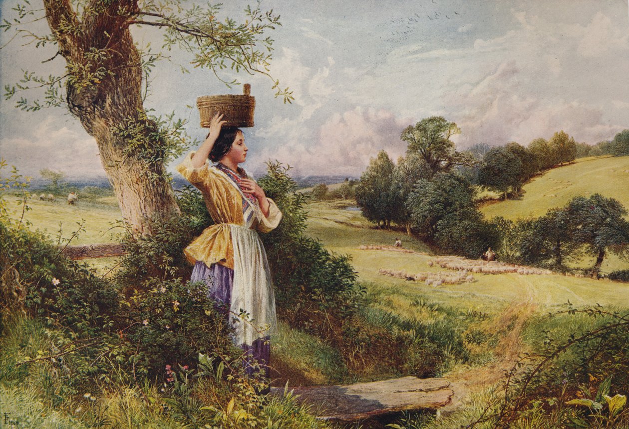 The Milkmaid, 1860, c1915 od Birket Foster