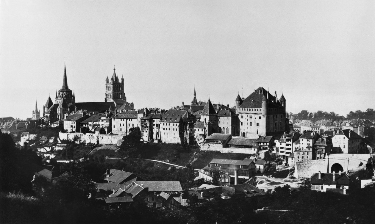 Pohled na Lausanne, kolem 1856-60 od Bisson Freres Studio