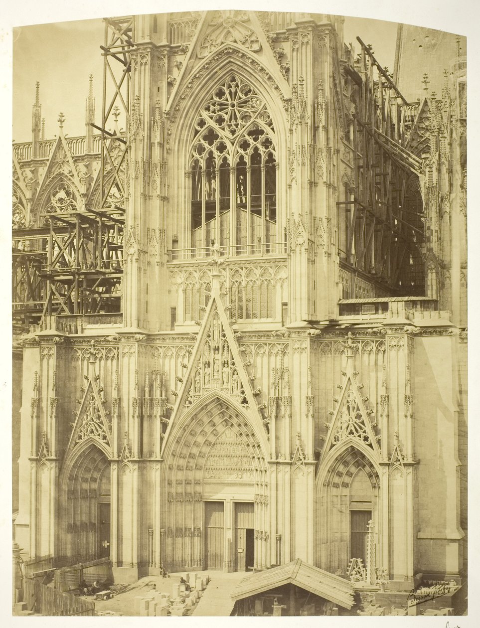 Kolínská katedrála, jižní transept od Bisson Freres Studio