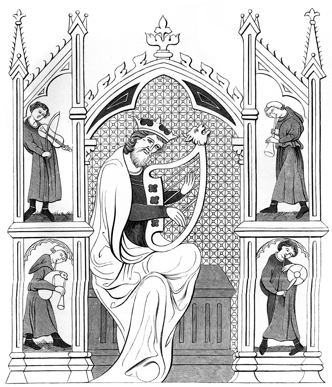 Hudební koncert, 13. století 1849. od Bisson and Cottard