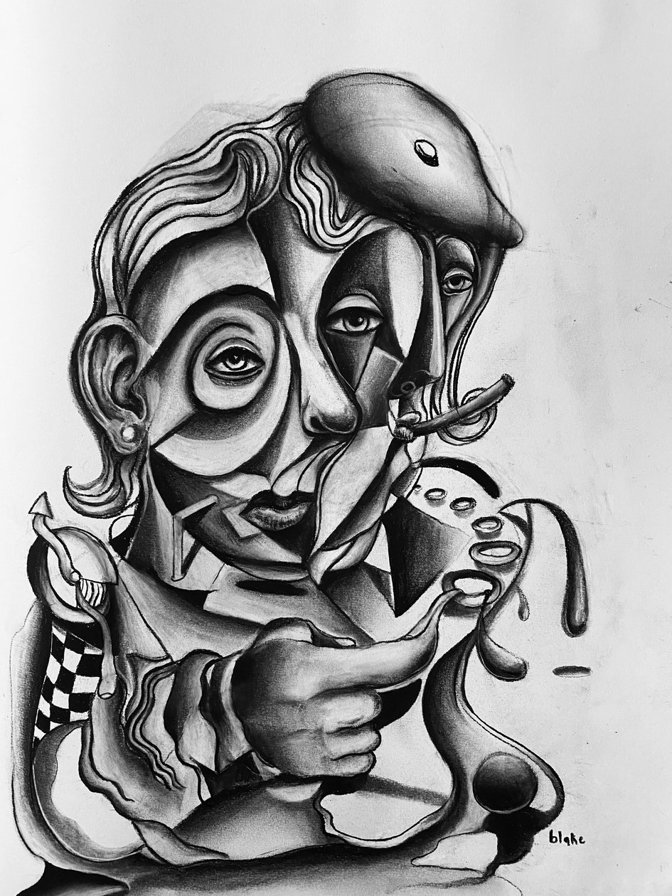 Dreaming Of Youth, cca 2021 (uhlí na papíře) od Blake Munch