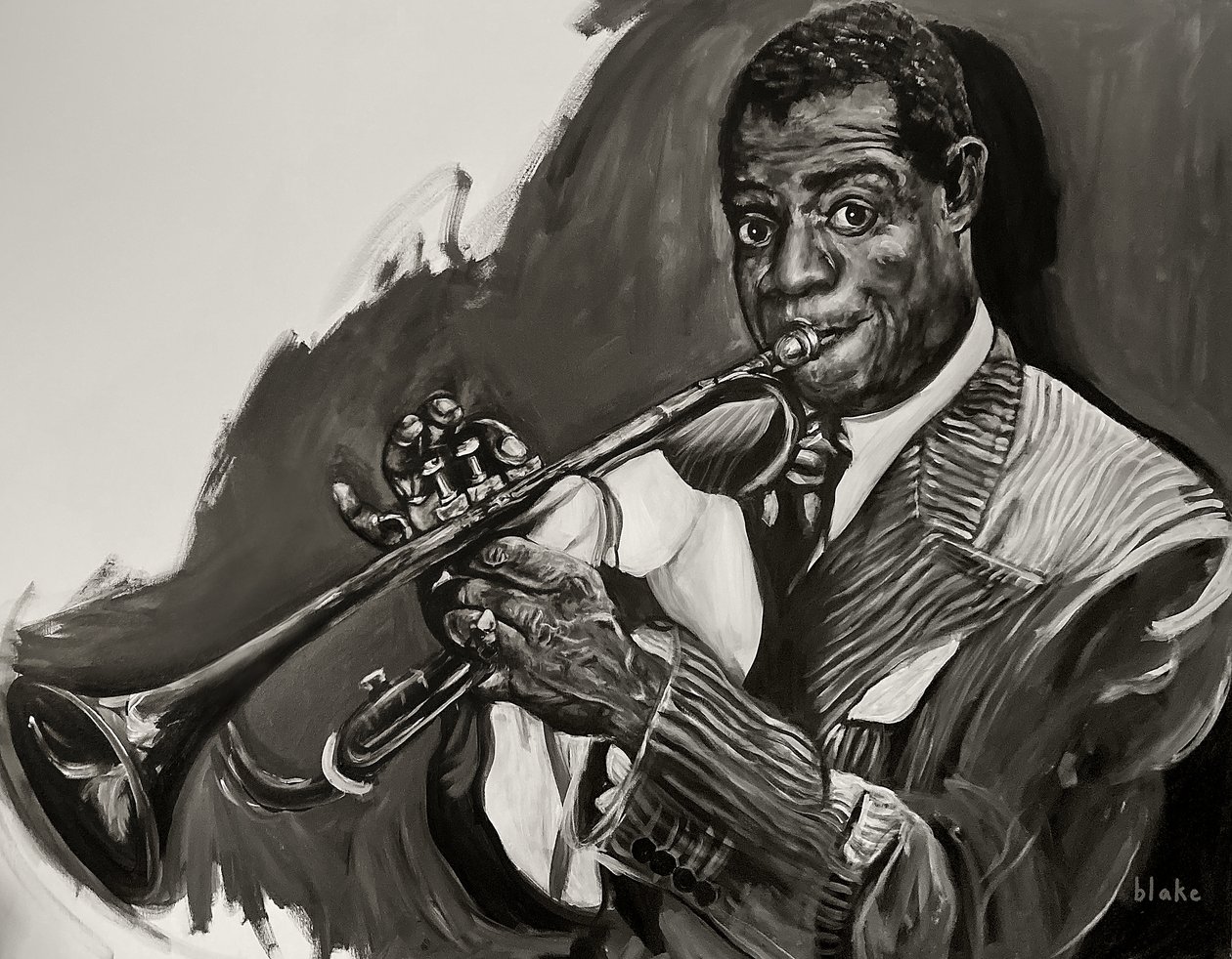 Louis Armstrong, n. 2021 (akryyli kankaalle) od Blake Munch