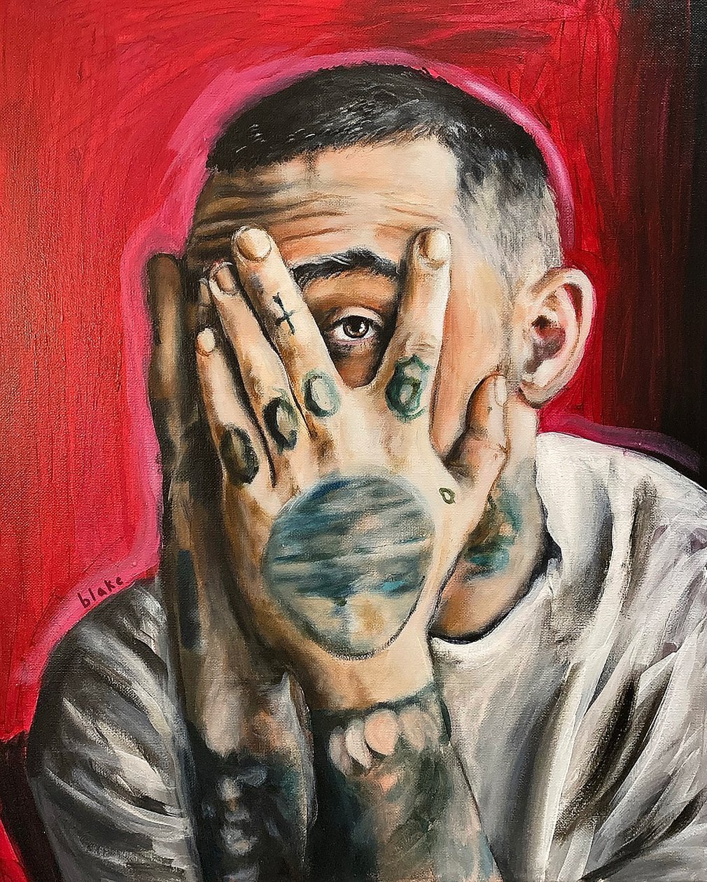 Mac Miller, cca 2020 (akryl na plátně) od Blake Munch