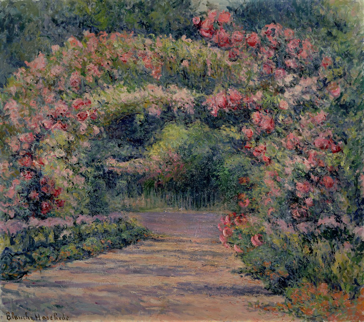 Rose Arbor v Giverny (olej na plátně) od Blanche Hoschede Monet